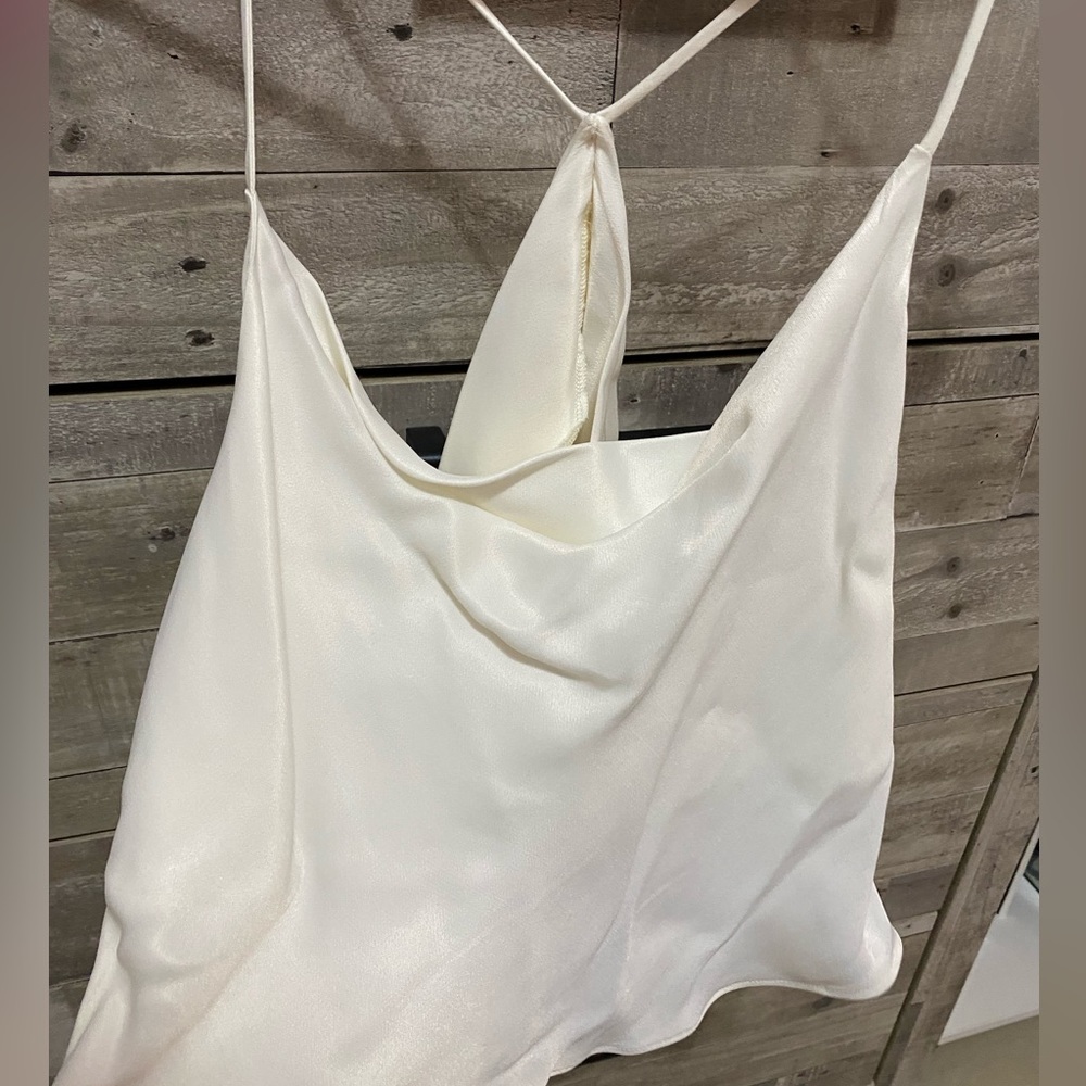 White Zara Scalloped Blouse